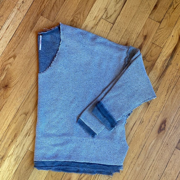 Free People Tops - Free People Dolman Sleeve Grunge Raw Edge Sweatshirt (S)